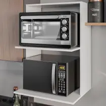 Suporte para Microondas e Forno Suspenso Discreto em MDF Premium Elegante Estilo Industrial