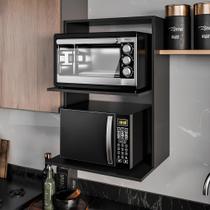 Suporte para Microondas e Forno Suspenso em MDF Reforçado Ideal para Cozinhas Pequenas Organização e Estilo Suporte para Microondas e Forno Suspenso em MDF Reforçado Ideal para Cozinhas Pequenas Organização e Estilo