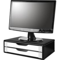 Suporte para Monitor 2 Gavetas Linha Branco e Preto