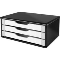 Suporte para Monitor 3 gavetas 39x26x16 Mdf Preto e Branco Suporte para Monitor 3 gavetas 39x26x16 Mdf Preto e Branco