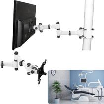 Suporte para monitor até 32'' triarticulado com inclinação para fixação em tubo