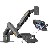Suporte para Monitor Braço Articulado Pistão a Gás NB-F160 + Bandeja para Notebook NBH-8RGB