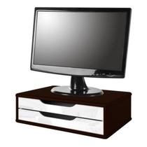 Suporte para Monitor com 2 Gavetas Tabaco/Branco Souza