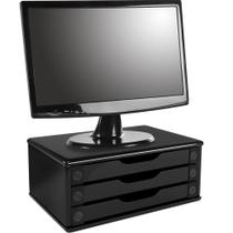 Suporte para monitor com 3 gavetas. Em MDF.