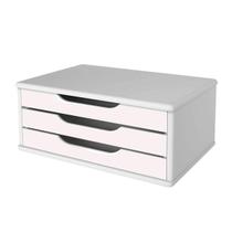 Suporte para Monitor de Mesa - com 3 Gavetas - Branco - 3343 Suporte para Monitor de Mesa - com 3 Gavetas - Branco - 3343