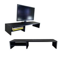 Suporte Para Monitor Elevado Mesa Home Office Setup Gamer Organizador MDF 90cm
