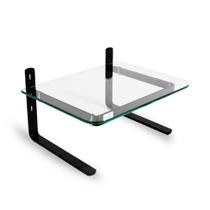 Suporte Para Monitor Ergonômico Ajustável, Office, Conforto e Estabilidade, Preto com Vidro Incolor - Reliza