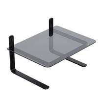 Suporte Para Monitor Ergonômico, Office, Conforto e Estabilidade, Preto com Vidro Fumê - Reliza