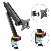 Suporte Para Monitor Gamer Pcyes De 17 A 32 Polegadas Com Entrada Usb Mecanismo Do Pistão À Gás Base Com Led Rgb