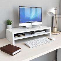 Suporte para Monitor MDF Duplo Mesa Notebook Tv Home Office Base Decorativo