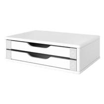 Suporte para Monitor Souza 2 Gavetas Branco MDF Organizador