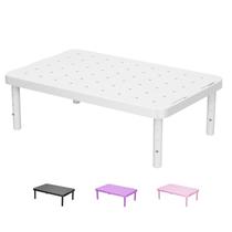 Suporte para monitor WALI ajustável de plástico para mesa, branco Suporte para monitor WALI ajustável de plástico para mesa, branco