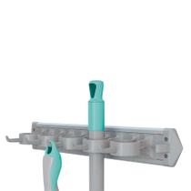 Suporte para Mop e Vassoura com 11 compartimentos Modelo LAV6286 cinza FLASH LIMP Suporte para Mop e Vassoura com 11 compartimentos Modelo LAV6286 cinza FLASH LIMP