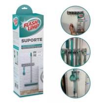 Suporte para mop e vassoura com 11 compratimentos lav 6286 cinza flash limp