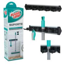 SUPORTE PARA MOPS E VASSOURAS COM 11 COMPARTIMENTOS CINZA flash limp SUPORTE PARA MOPS E VASSOURAS COM 11 COMPARTIMENTOS CINZA flash limp