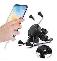 Suporte Para Moto Com Carregador De Celular Usb e Trava De Silicone Anti Riscos
