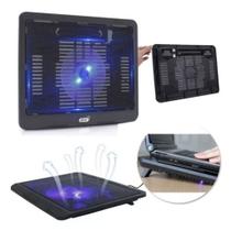 Suporte Para Notebook 15,4 Base Com Cooler Metal Oberon Ventilação Ultra Silenciosa Com Led