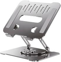 Suporte para Notebook Ajustável Base Giratória 360º Apoio Dobrável Laptop até 17 Polegadas Resistente Estável Ergonômico