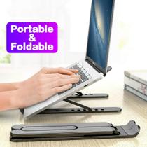 Suporte para Notebook Dobrável Ergonômico Ajustável Laptop Preto
