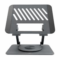 Suporte para Notebook Get Spin - Base Giratória 360 - Ajustável - Aço Carbono Cinza - 72638