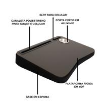 Suporte Para Notebook Mesa de Colo Base Espuma com Angulo de Inclinação Slot p Celular e Porta Copo