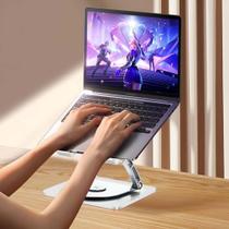 Suporte para Notebook Metal Ajustável Base Rotativa Giratório 360 Apoio para Tablet até 17