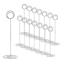 Suporte para números de mesa MANGZ, pacote com 15, 22 cm de altura, prata