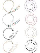 Suporte para Óculos com Corrente de Pérolas - 8 Unidades