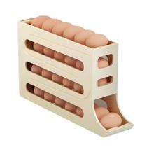Suporte para Ovos com Rolagem Automática Organizador para Geladeira, Capacidade para 28 Ovos
