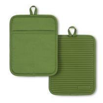 Suporte para panelas KitchenAid Ribbed Soft Silicone Matcha 7x9cm, pacote com 2 Suporte para panelas KitchenAid Ribbed Soft Silicone Matcha 7x9cm, pacote com 2