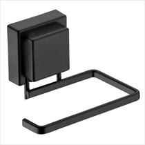 Suporte para papel hgiênico em aço carbono preto fosco com ventosa