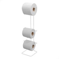SUPORTE PARA PAPEL HIGIÊNICO 3 ROLOS CHÃO - Branco