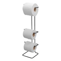 SUPORTE PARA PAPEL HIGIÊNICO 3 ROLOS CHÃO - Preto SUPORTE PARA PAPEL HIGIÊNICO 3 ROLOS CHÃO - Preto