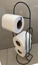Suporte para papel higiênico aço de piso chão para banheiro preto - Ultra Displays