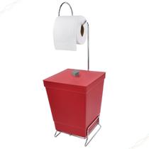 Suporte para Papel Higiênico com Lixeira com Tampa de 6,5 Litros - Stolf