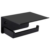 Suporte para papel higiênico com prateleira ApluSee Matte Black 304SS