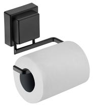 Suporte para papel higiênico com ventosa - preto fosco