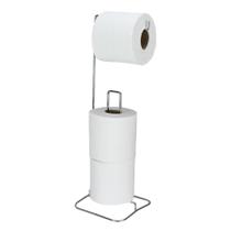 Suporte Para Papel Higiênico de Chão 3 Rolos Aço Carbono Brilhante Future