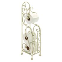 Suporte para papel higiênico Deco 79 Metal Scroll Cream 20x15x61cm Suporte para papel higiênico Deco 79 Metal Scroll Cream 20x15x61cm
