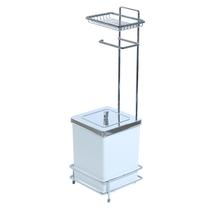 Suporte para Papel Higiênico e Porta Objetos Com Lixeira 6,5 Litros