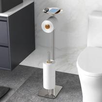 Suporte para papel higiênico FEILERN Brush Nickel com armazenamento