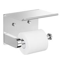 Suporte para papel higiênico VAEHOLD em aço inoxidável com prateleira de telefone