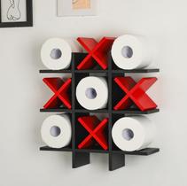 Suporte para papel higiênico Weysat Tic Tac Toe Wood 40x40 cm Suporte para papel higiênico Weysat Tic Tac Toe Wood 40x40 cm
