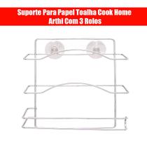 Suporte Para Papel Toalha Cook Home Arthi Com 3 Rolos