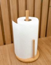 Suporte para papel toalha de bambu