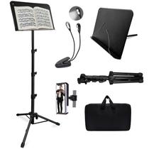 Suporte para partituras Tialero 70 com luz e suporte para telefone Suporte para partituras Tialero 70 com luz e suporte para telefone