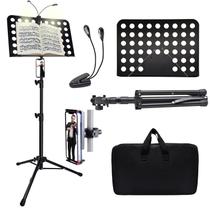 Suporte para Partituras Tialero com Luz e Suporte para Celular - 145cm Suporte para Partituras Tialero com Luz e Suporte para Celular - 145cm