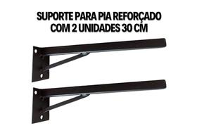 Suporte para pia mão francesa grapa parafusar super reforçado 30cm 2 Un Granito- preto Suporte para pia mão francesa grapa parafusar super reforçado 30cm 2 Un Granito- preto