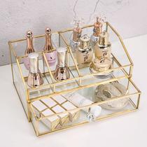 Suporte para pincel de maquiagem bofeiull Glass Gold Metal Frame