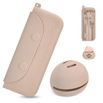 Suporte para pincel de maquiagem e estojo de esponja de beleza COOL-ANGLE Khaki